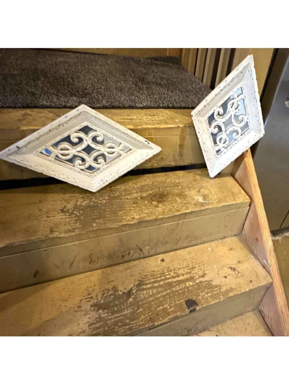 Unbranded Black and Tan Diamond Wall Plaques - Set of 2